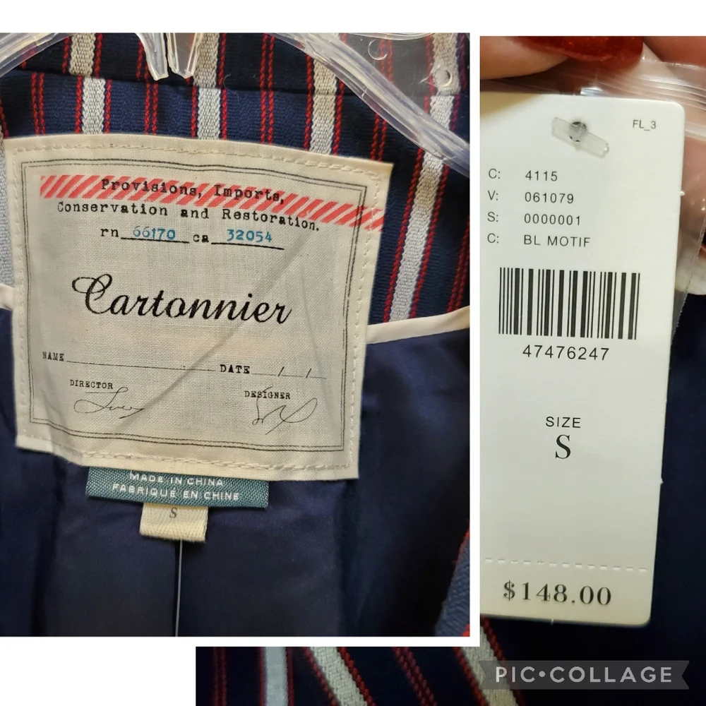 NWT Cartonnier Striped Blazer with Pockets! NEW size S - Picture 16 of 16